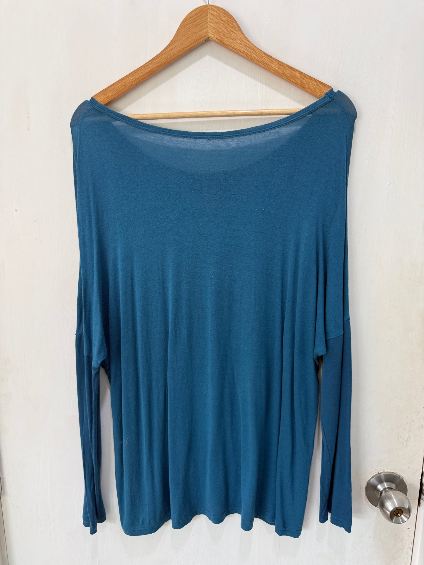No Brand Blue Miu Miu Script Graphic Long-Sleeve Top Free Size