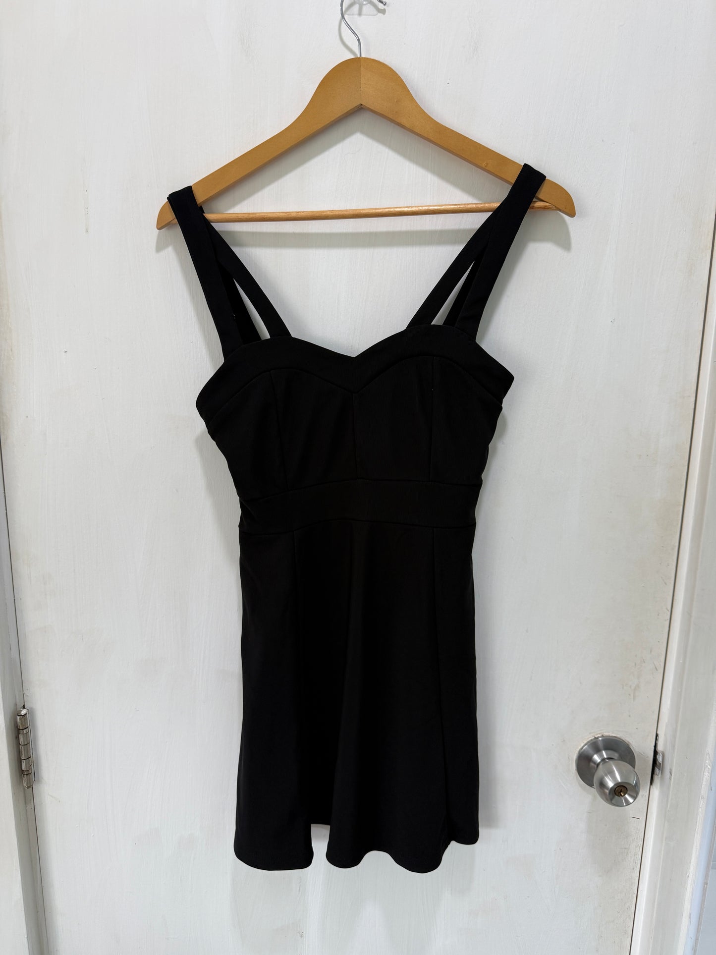ASOS Black Structured Sweetheart Double-Strap Mini Dress EUR F