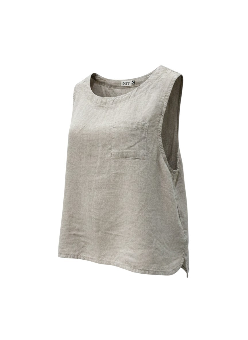 D'g*y Beige Linen Sleeveless Vest Top Size M