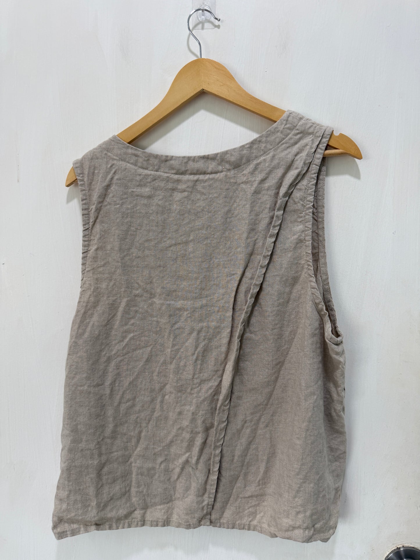 D'g*y Beige Linen Sleeveless Vest Top Size M