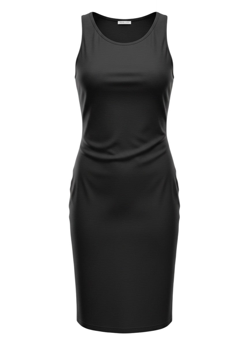 Upranks Black Sleeveless Shift Dress Free Size