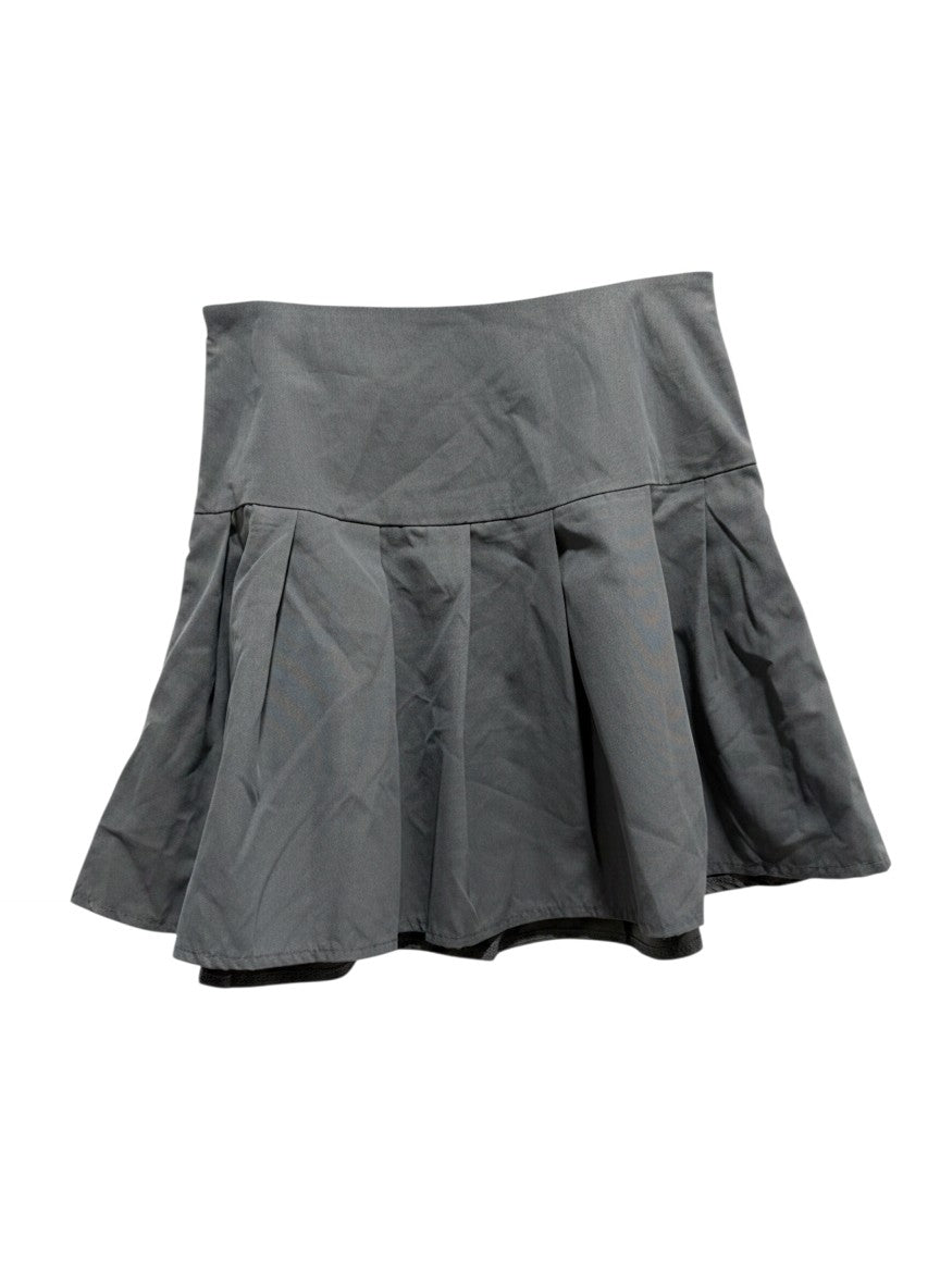 No Brand Grey Pleated Mini Skirt S