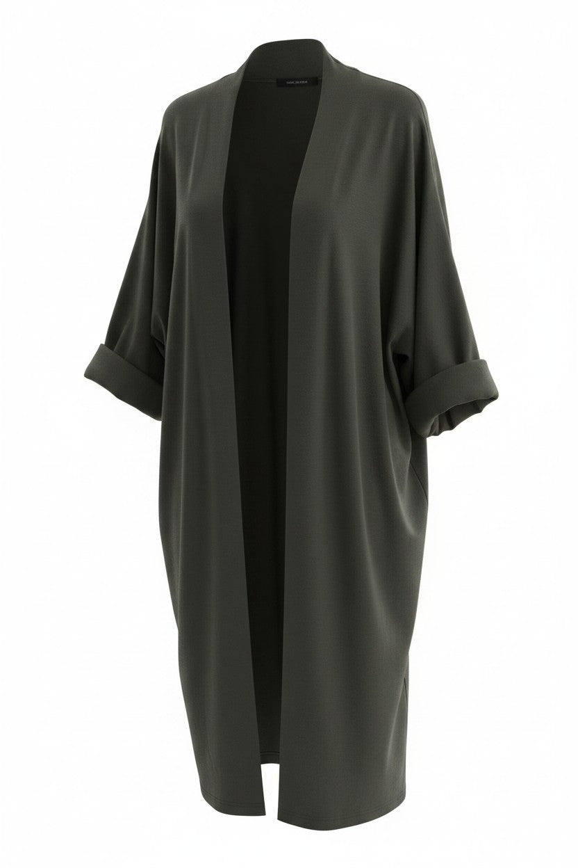 Khaki Green Kimono-Style Jacket — Vence Exchange