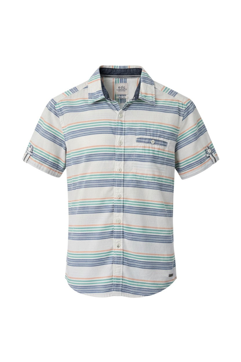 Short-Sleeve Striped Shirt — Multi-Colour — EDC by Esprit