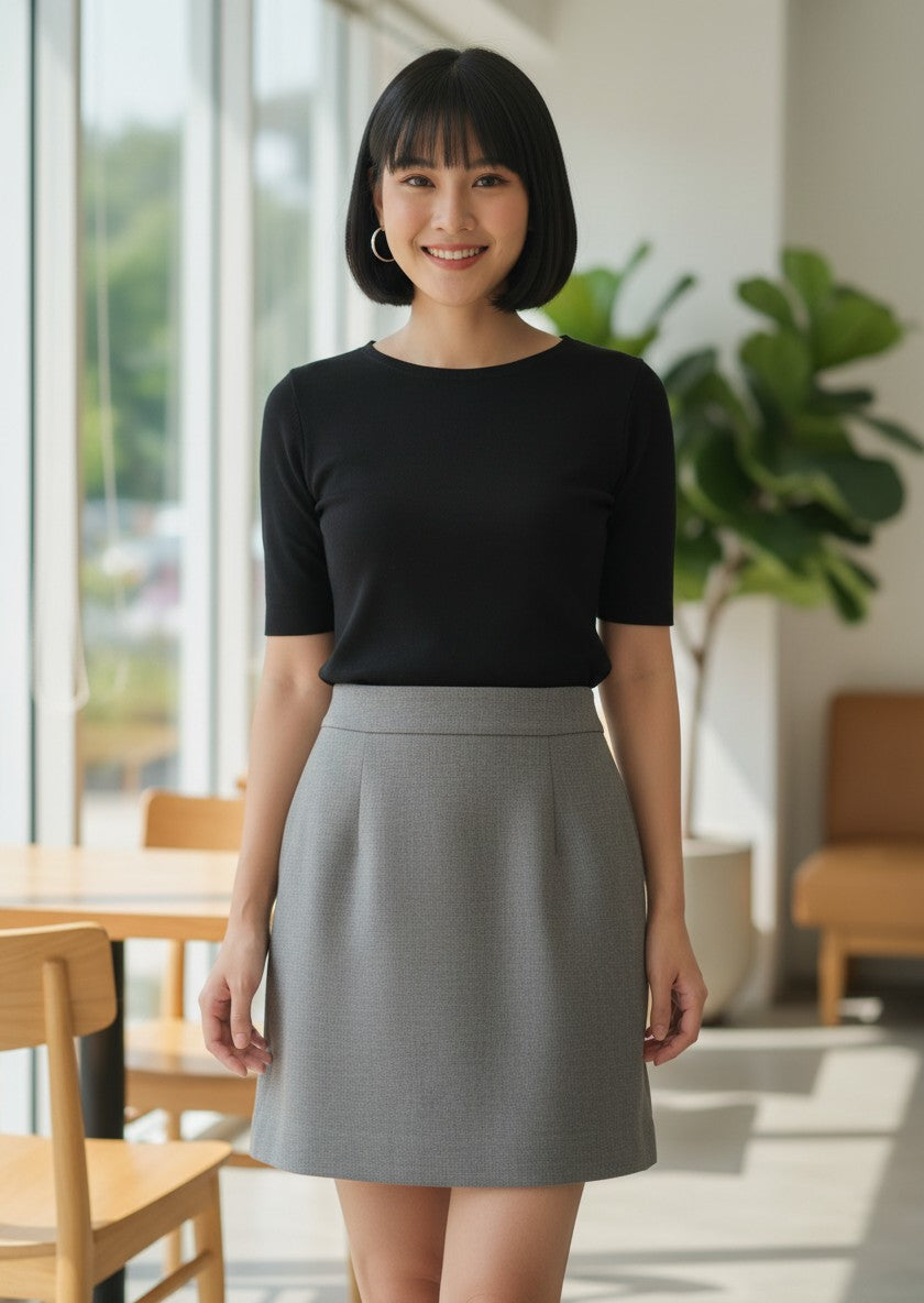 Clear Impression Grey Pencil Skirt 1