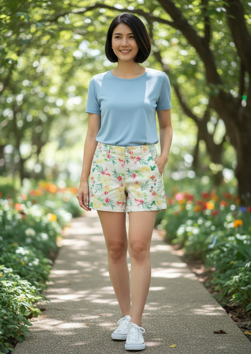 Repipi Armario White Floral Print Shorts M