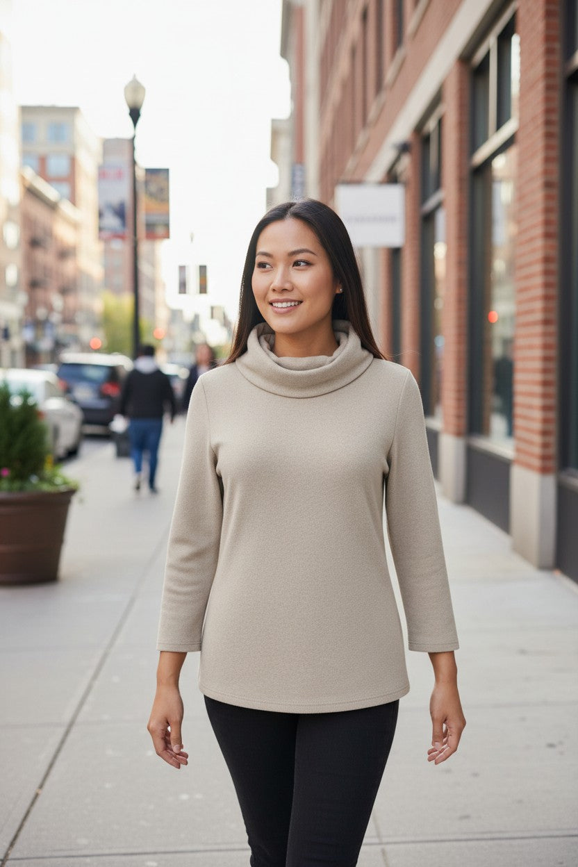 Turtleneck Tunic Top — Pima Cotton — J.Jill