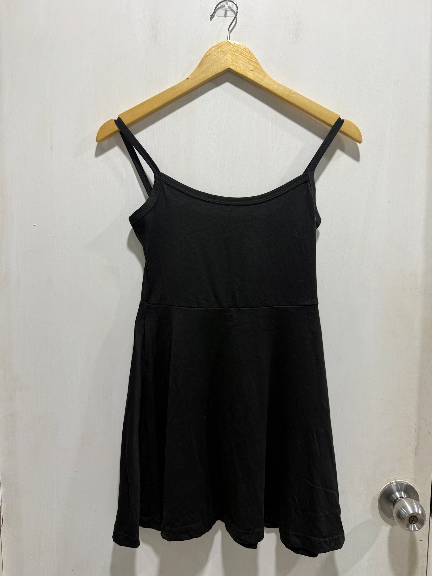 No Brand Black Spaghetti Strap Fit & Flare Mini Dress M