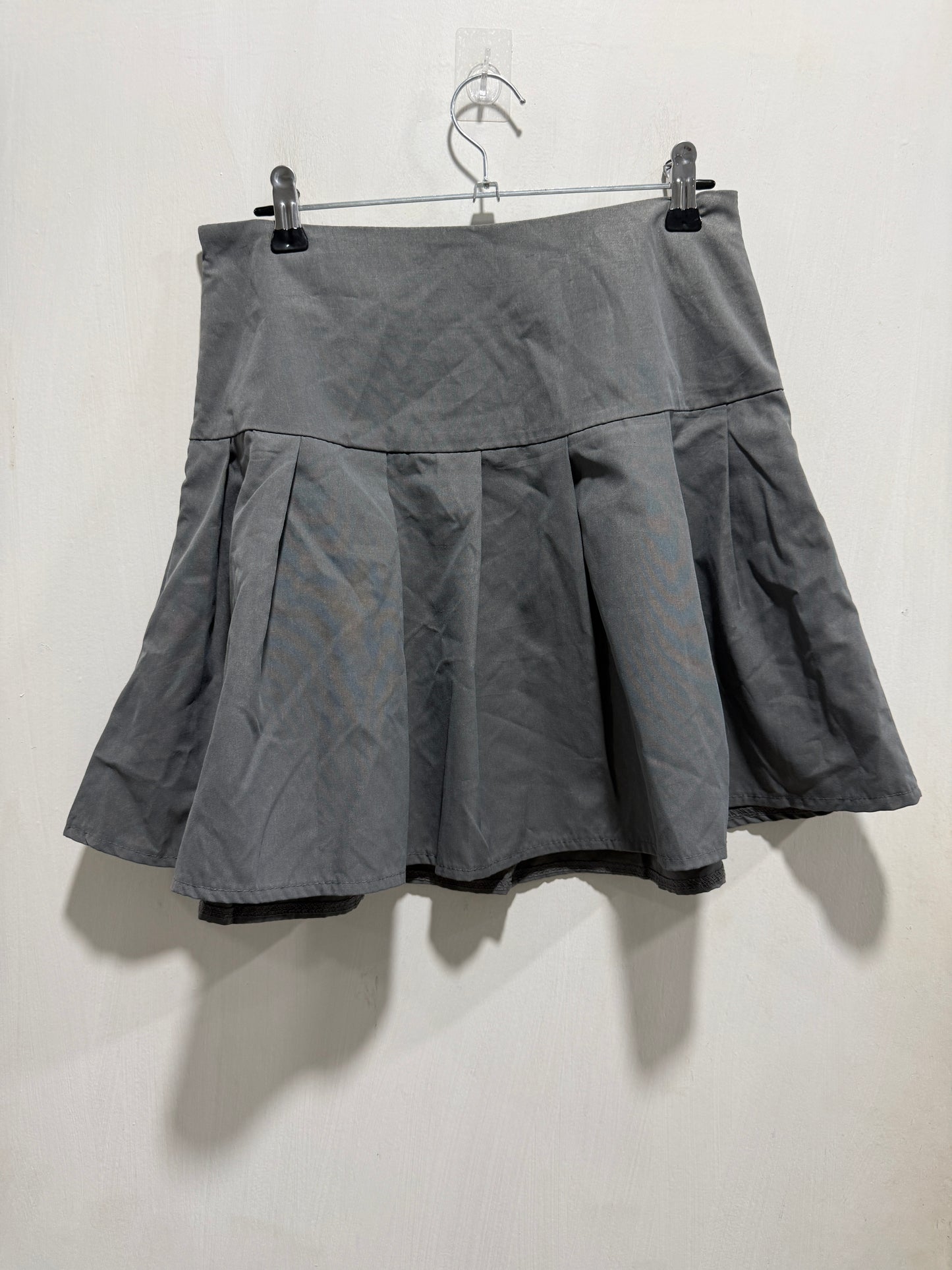 No Brand Grey Pleated Mini Skirt S