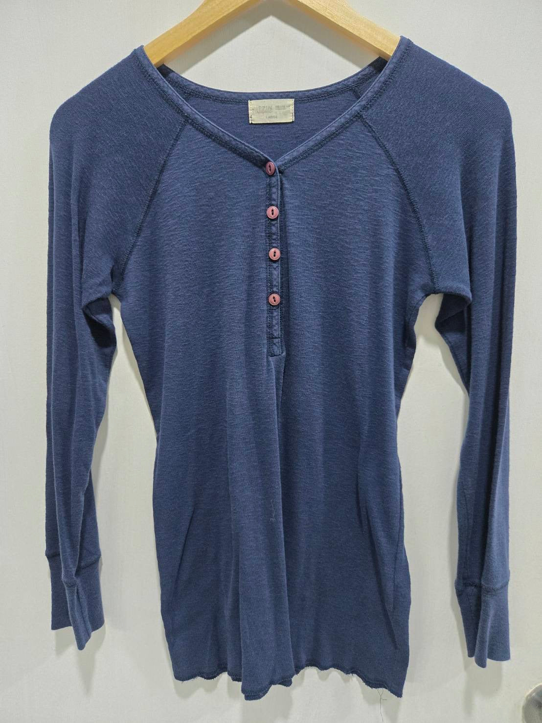 Pippin Standard Blue Raglan Henley Shirt