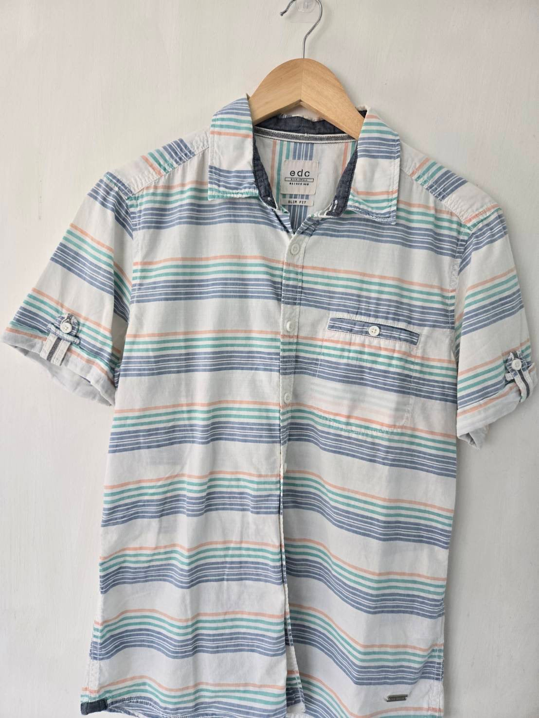 Short-Sleeve Striped Shirt — Multi-Colour — EDC by Esprit