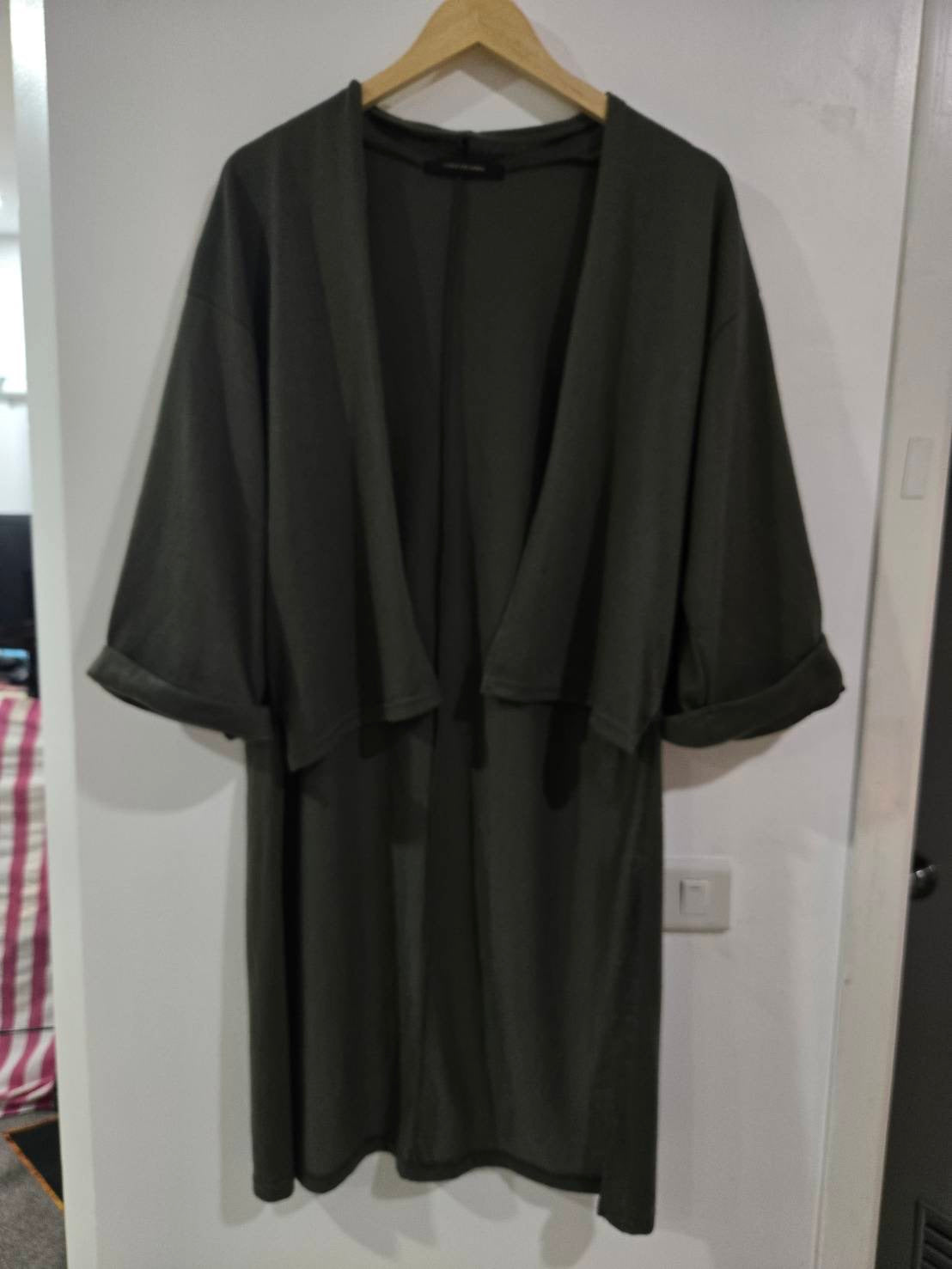 Khaki Green Kimono-Style Jacket — Vence Exchange