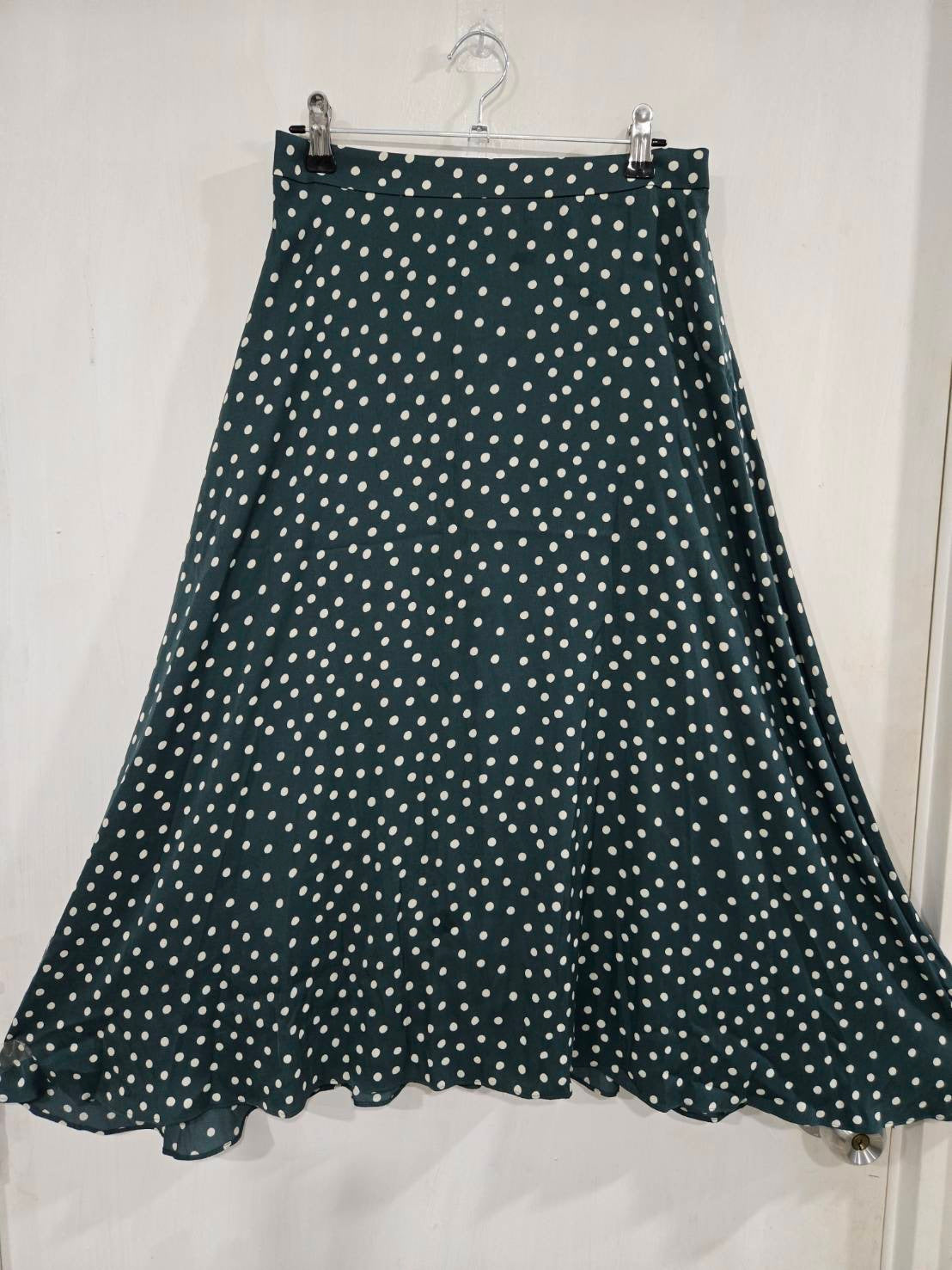 Noble Green Vintage Polka Dot Midi Skirt