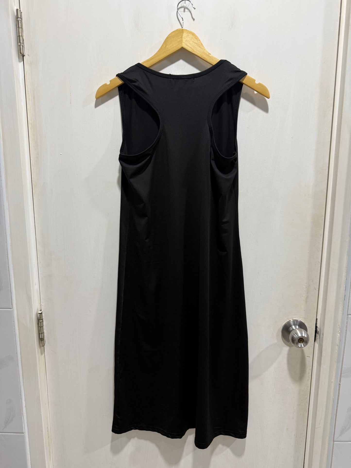 Upranks Black Sleeveless Shift Dress Free Size