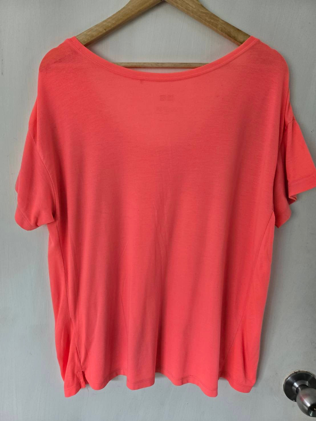 Coral Orange V-Neck T-Shirt — Uniqlo
