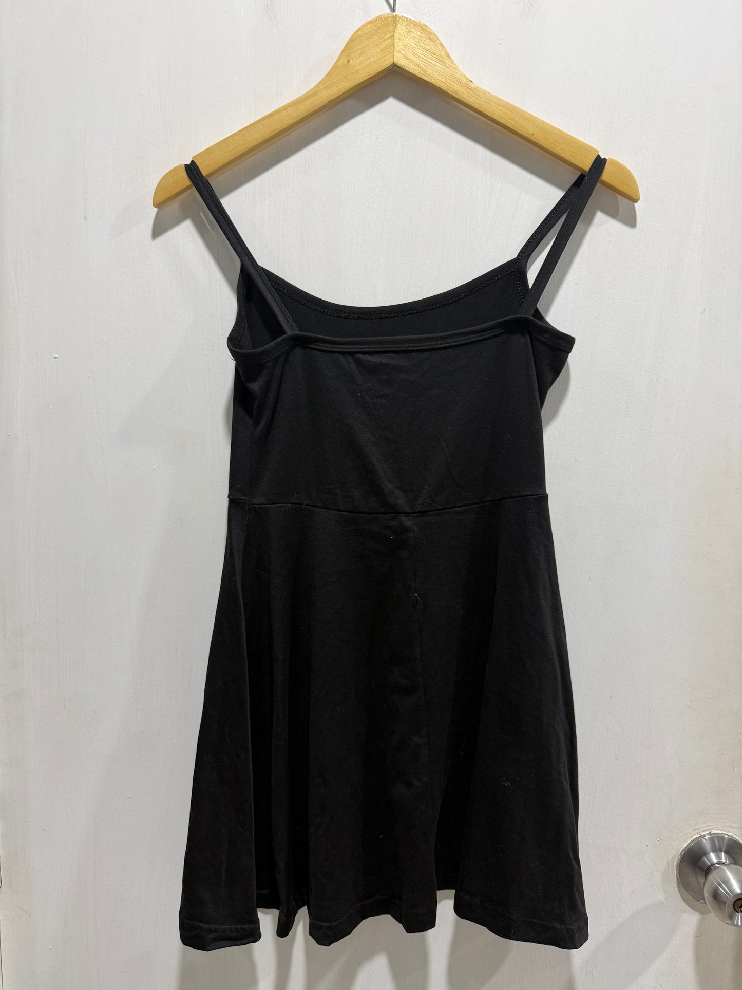 No Brand Black Spaghetti Strap Fit & Flare Mini Dress M