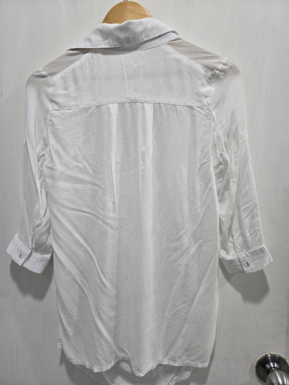 Bou Jeloud White Deep V-Neck Blouse