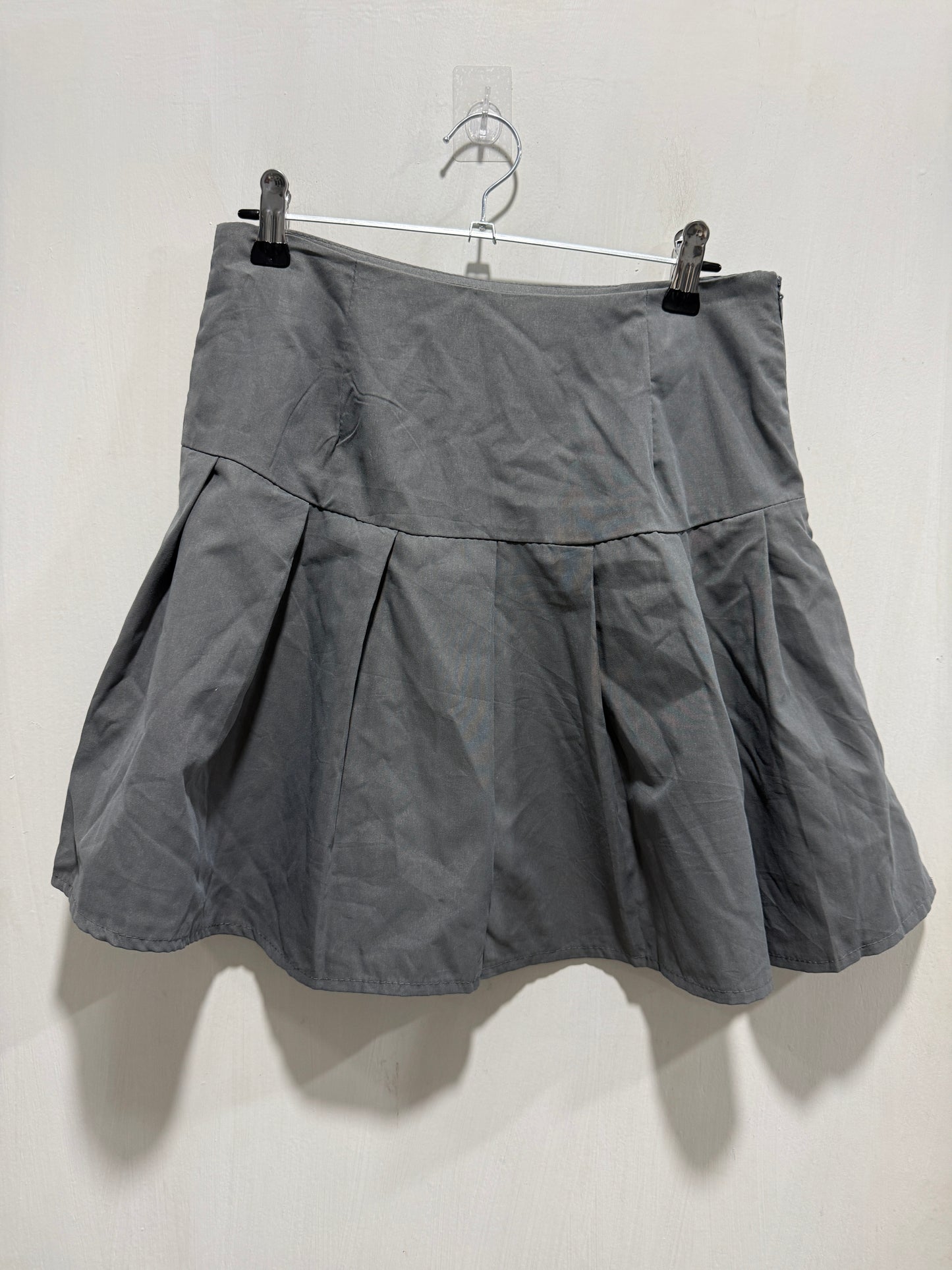 No Brand Grey Pleated Mini Skirt S