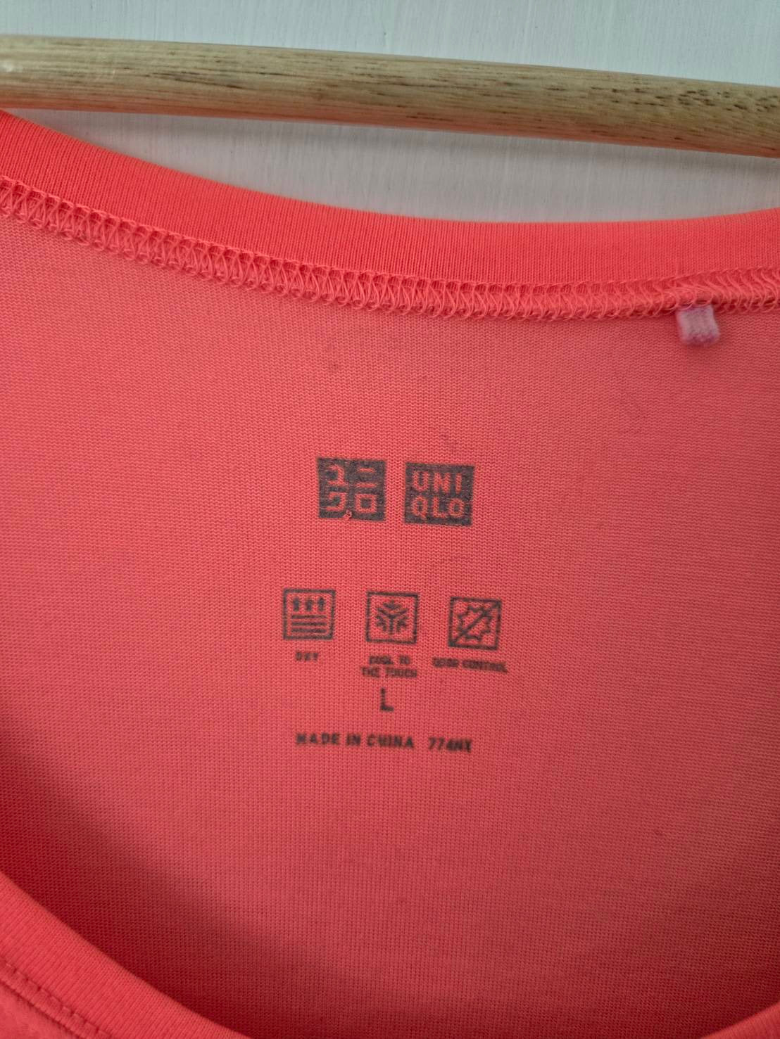 Coral Orange V-Neck T-Shirt — Uniqlo