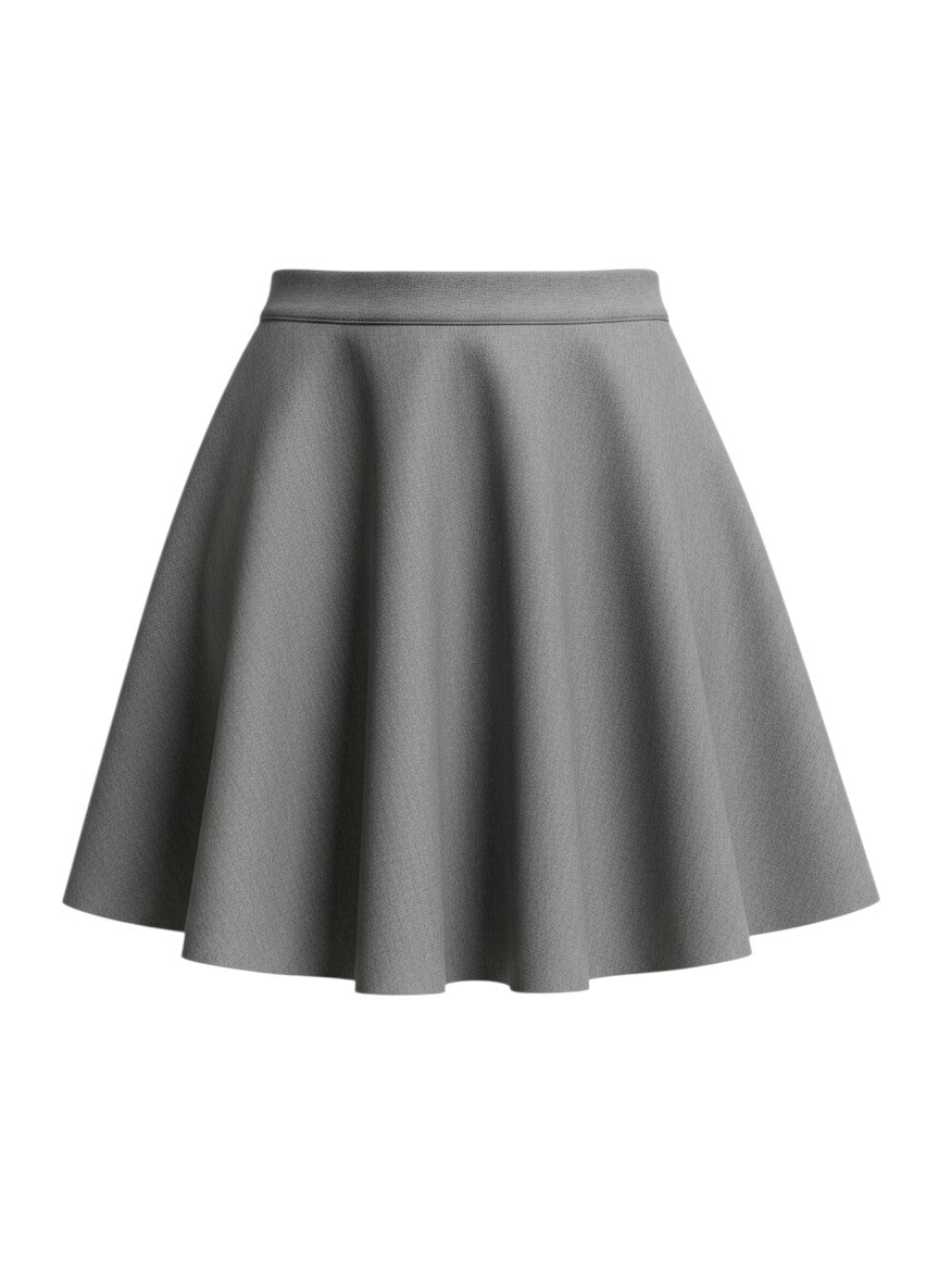 Shein Grey Pleated Mini Skirt L