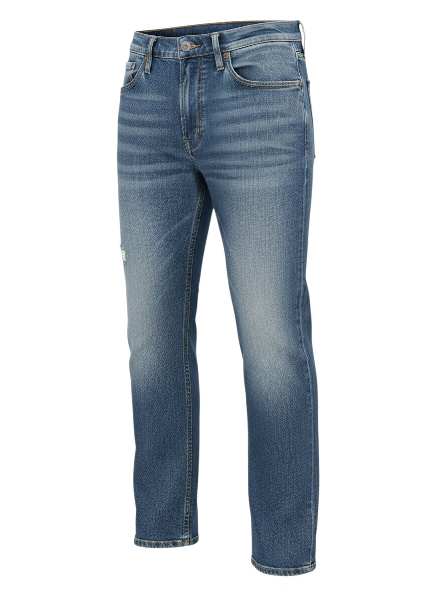 505 Straight Jeans — Medium Wash Vintage Distress — Levi's