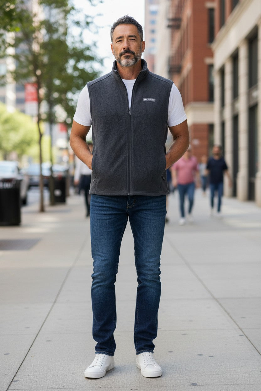 Black Fleece Vest — Full-Zip — Columbia Steens Mountain