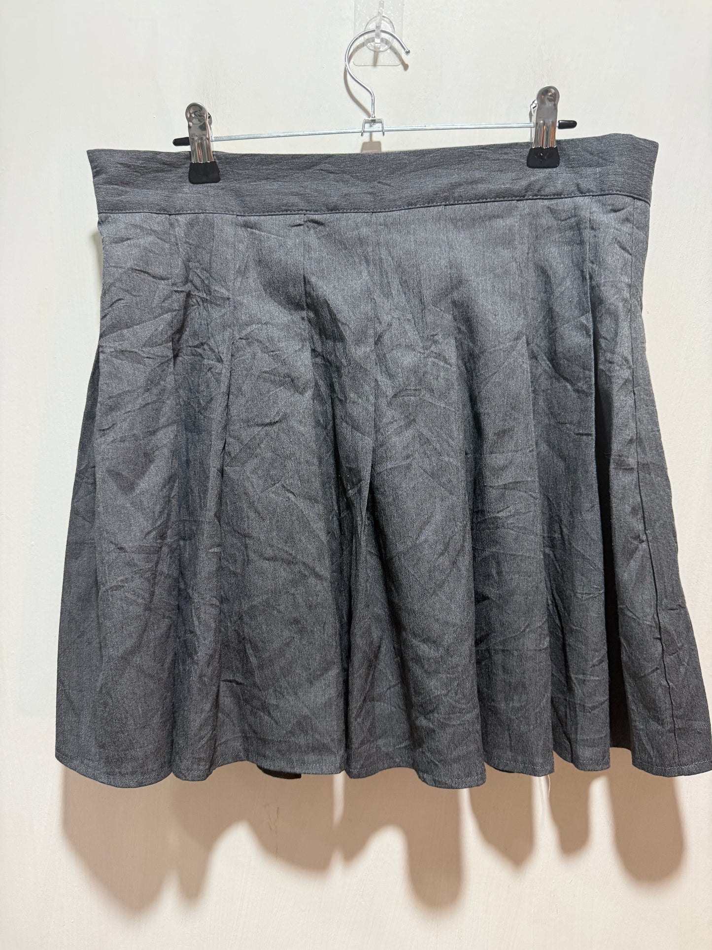 Shein Grey Pleated Mini Skirt L