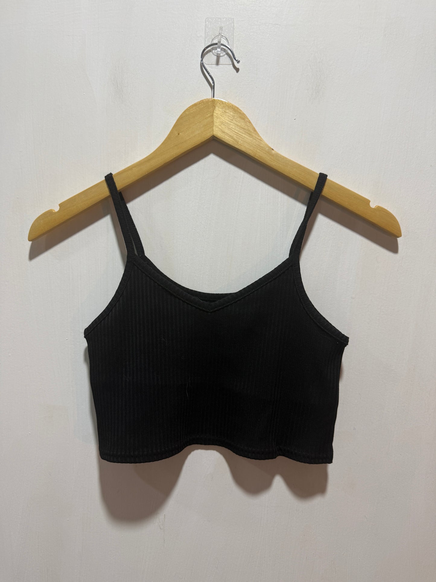 Sur Black Ribbed Camisole Crop Top M