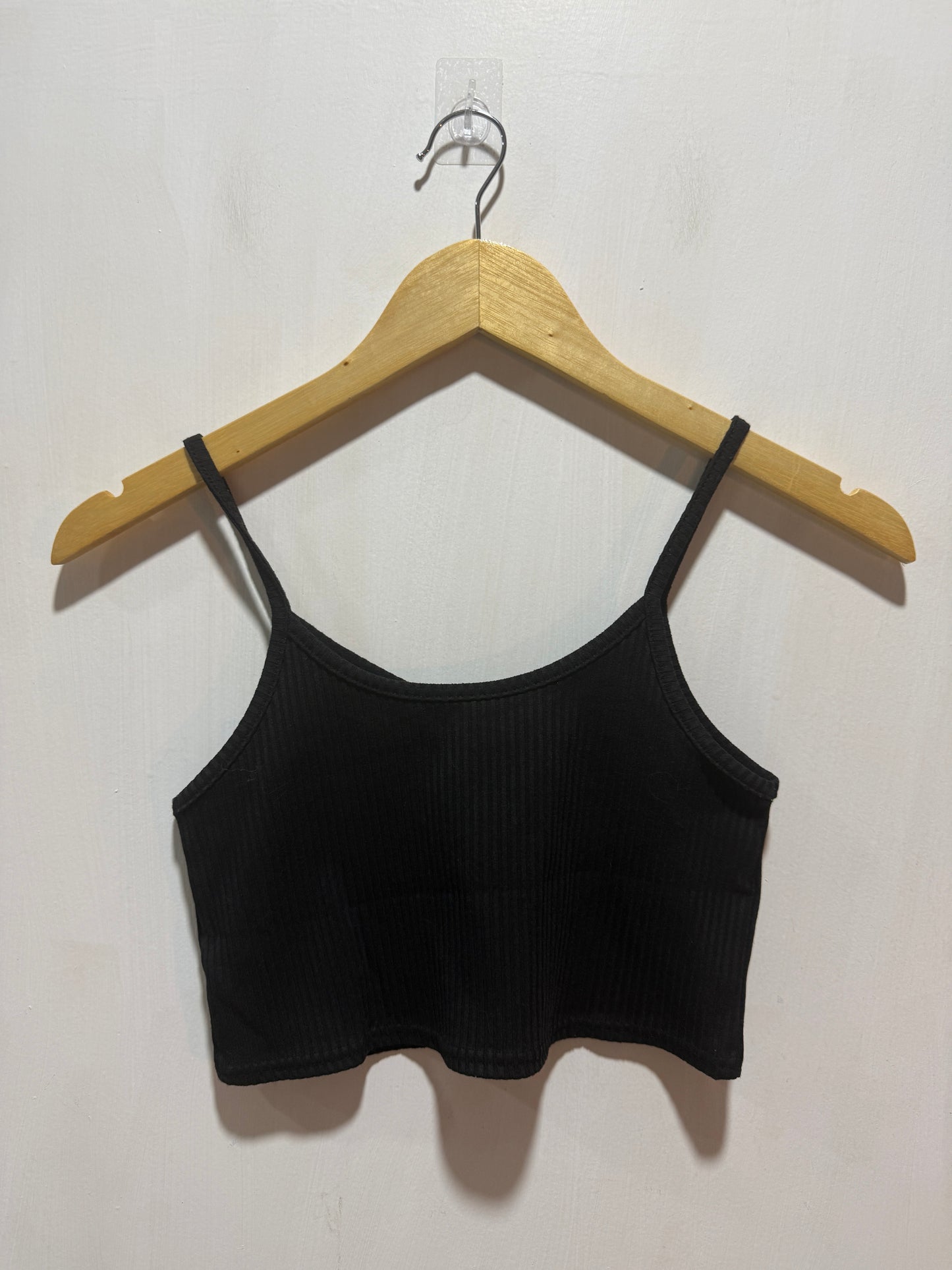 Sur Black Ribbed Camisole Crop Top M