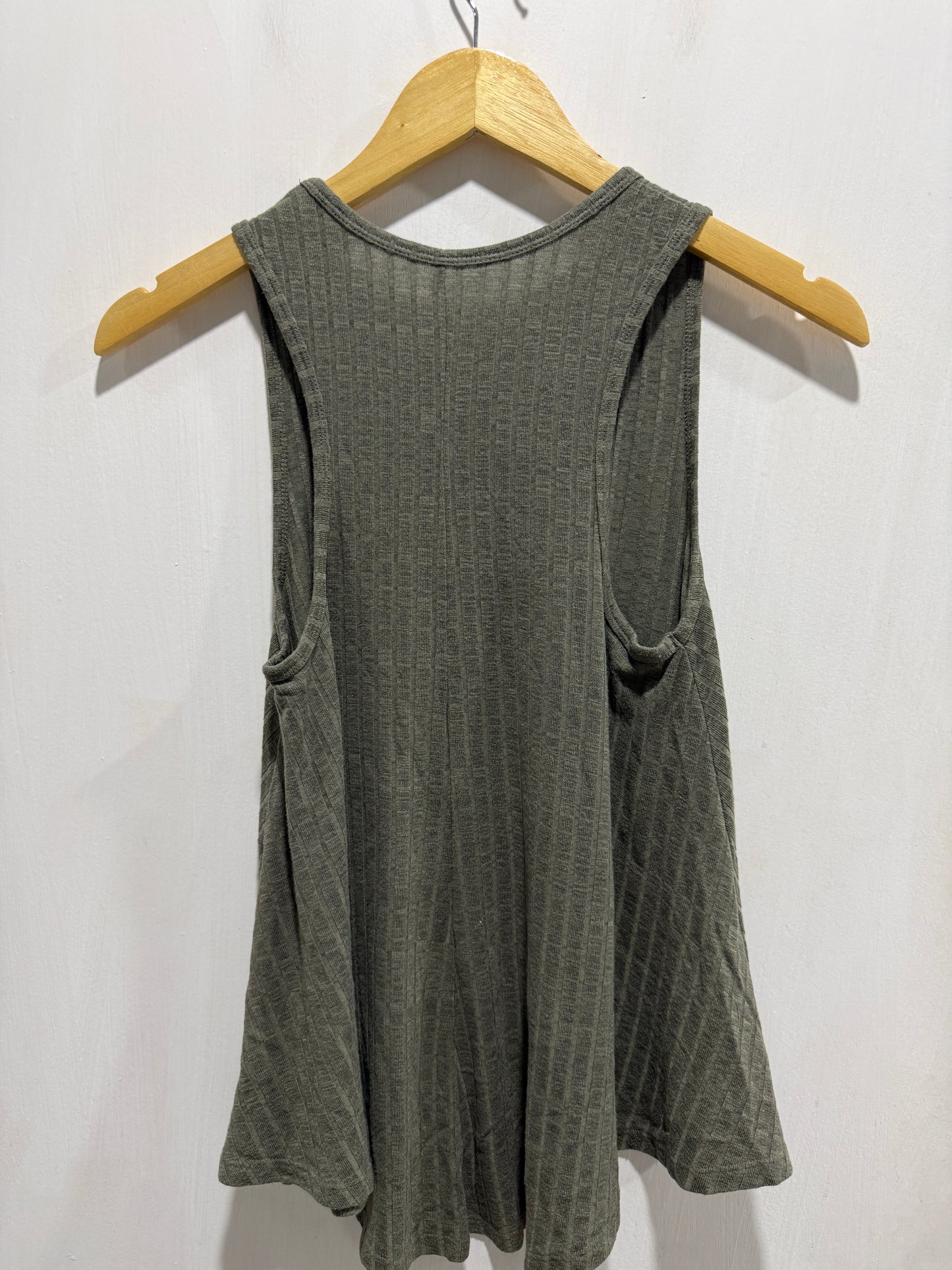 Arizona Jean Co Olive Green Ribbed Knit Tank Top S