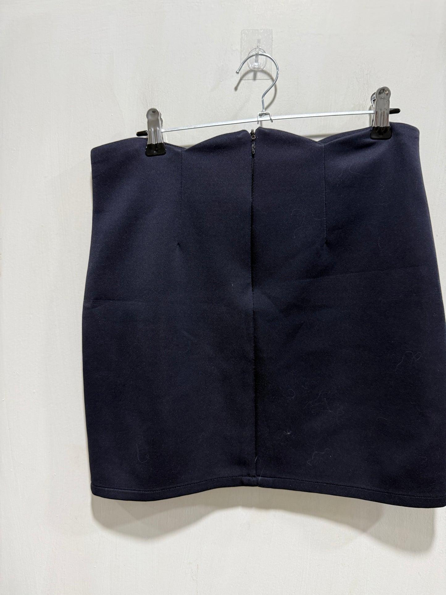 No Brand Navy Scalloped-Edge Mini Skirt S