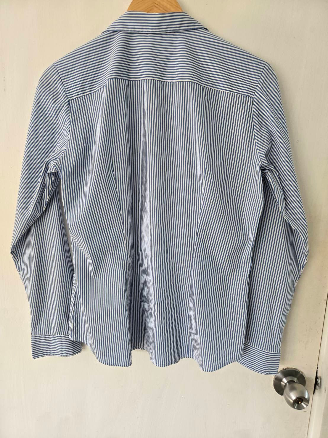 Blue & White Pinstripe Button-Up Shirt — H&M