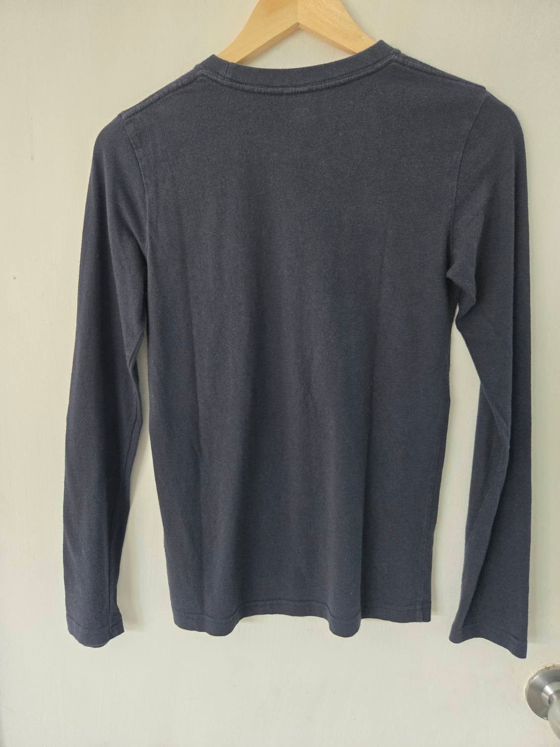 Navy Fine Knit Jumper — Red Embroidered Slogan — Purple & Yellow