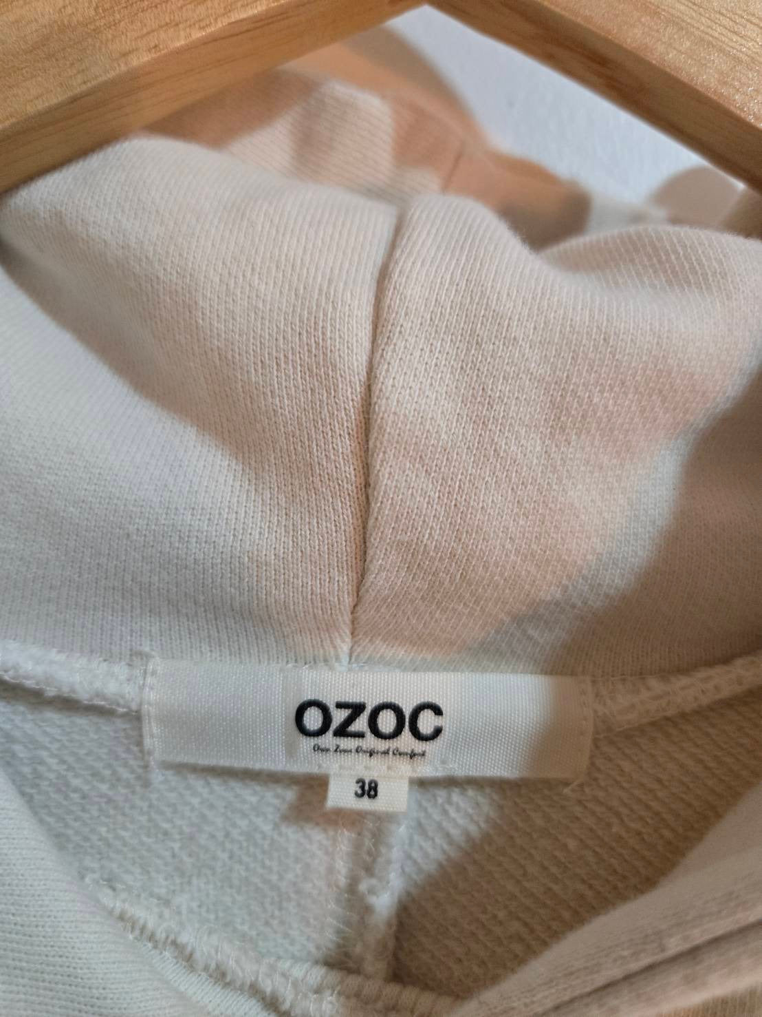 Hooded Sweat Maxi Dress — Cream/Oatmeal — OZOC
