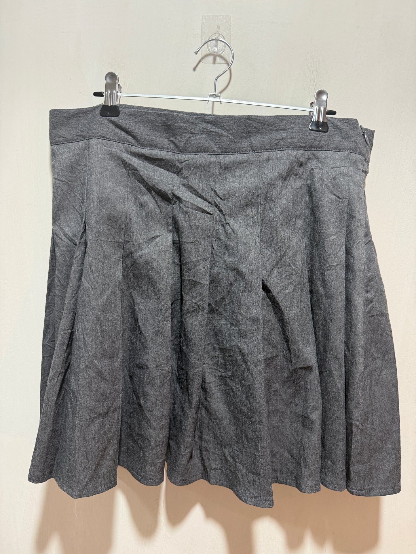 Shein Grey Pleated Mini Skirt L