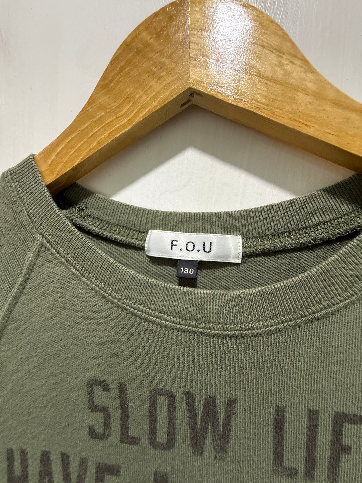 F.O.U Olive Green Graphic T-Shirt 130cm Children