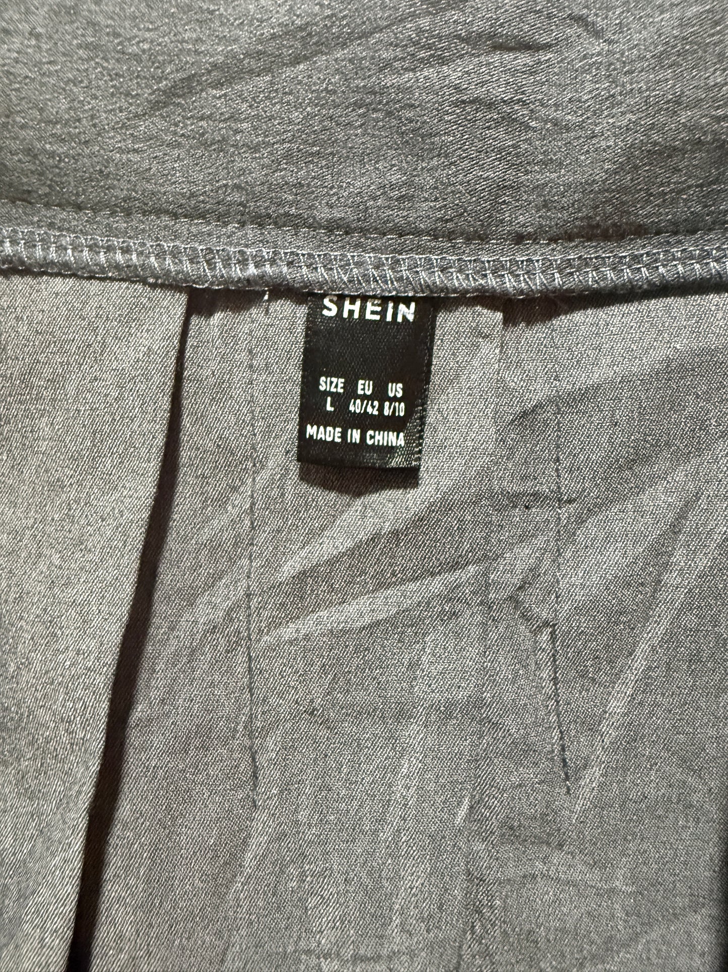Shein Grey Pleated Mini Skirt L