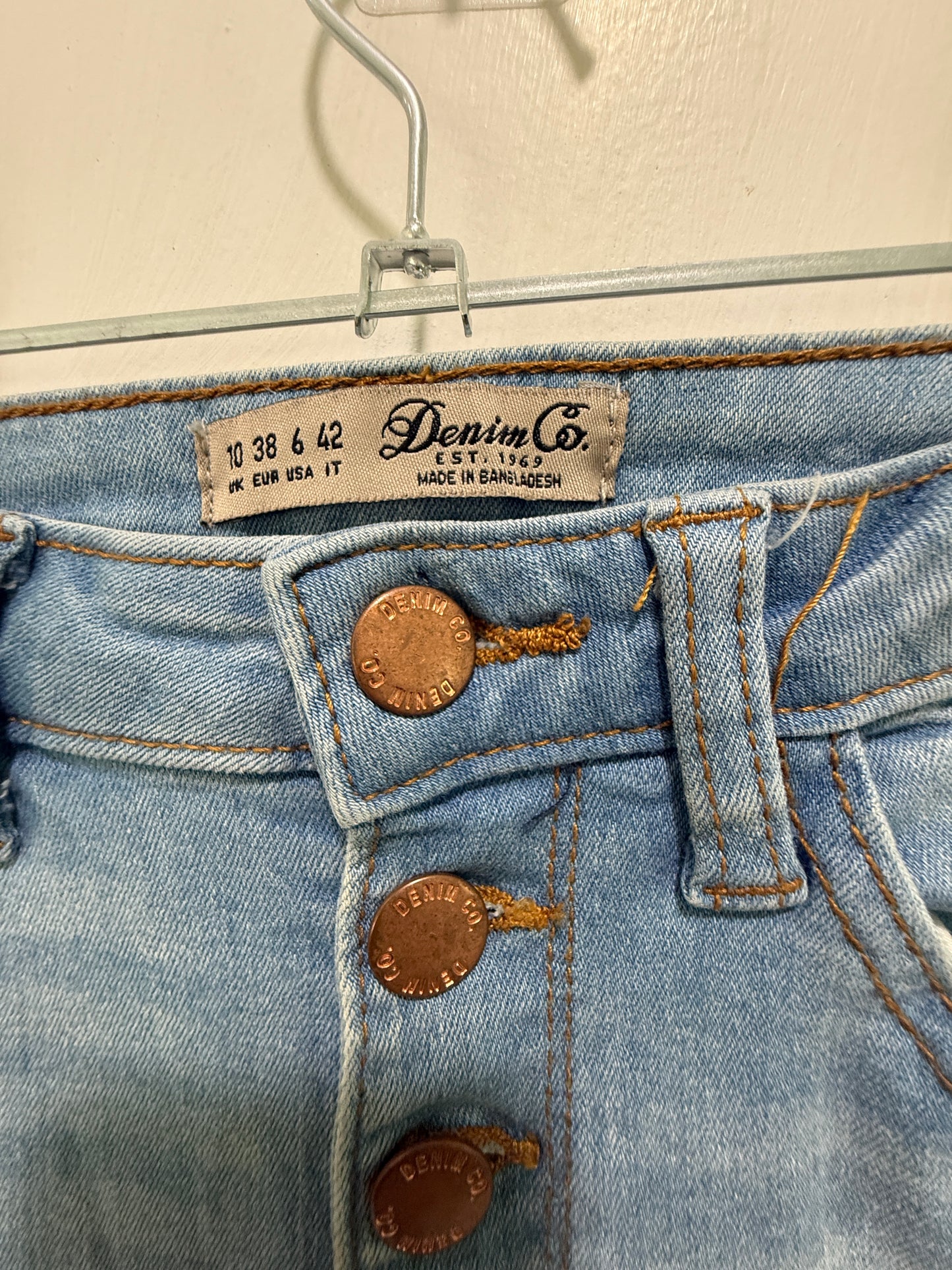 Denim Co. Light-Wash Button-Fly Skinny Jeans EUR 38