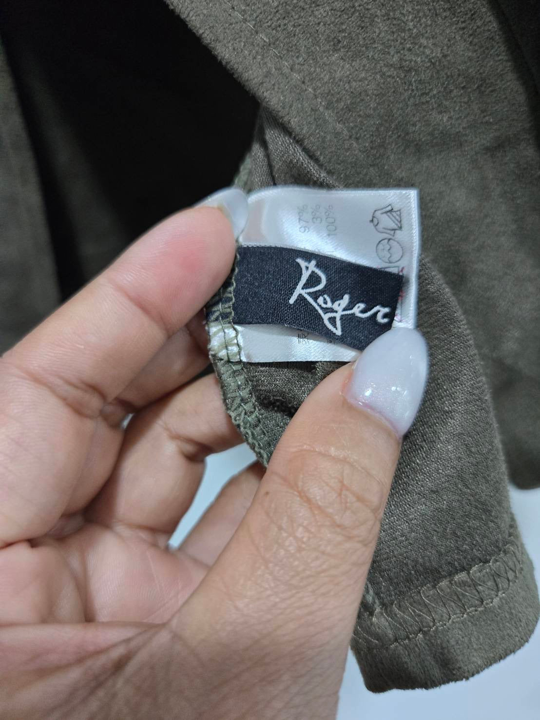 Roger & Raw Olive Green Asymmetrical Wrap Midi Skirt