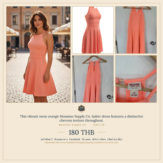 Mossimo Supply Co. Halter Dress — Neon Orange — Size L/G
