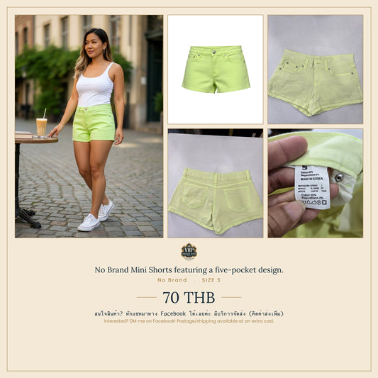 No Brand Lime Green Mini Shorts — Size S