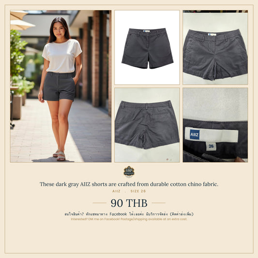 AIIZ Dark Gray Chino Shorts — Size 26