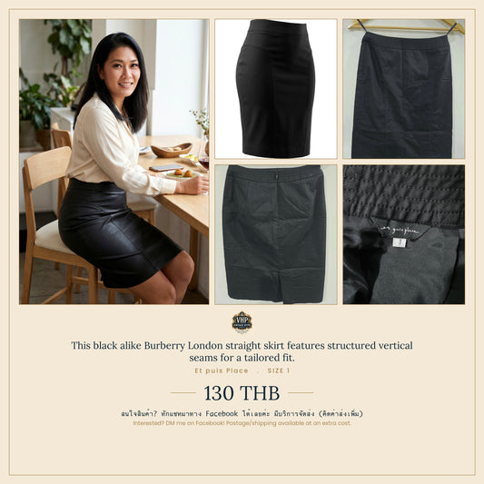 Et puis Place Black Structured Straight Skirt — Size 1