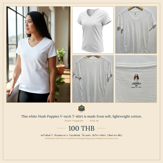 Hush Puppies White V-Neck T-Shirt