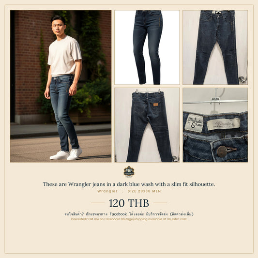 Wrangler Dark Blue Wash Slim Fit Jeans 29x30