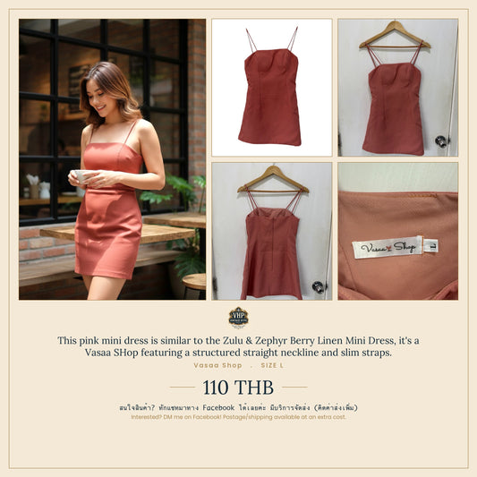 Pink Structured Mini Dress — Polished Feminine Silhouette — Vasaa Shop