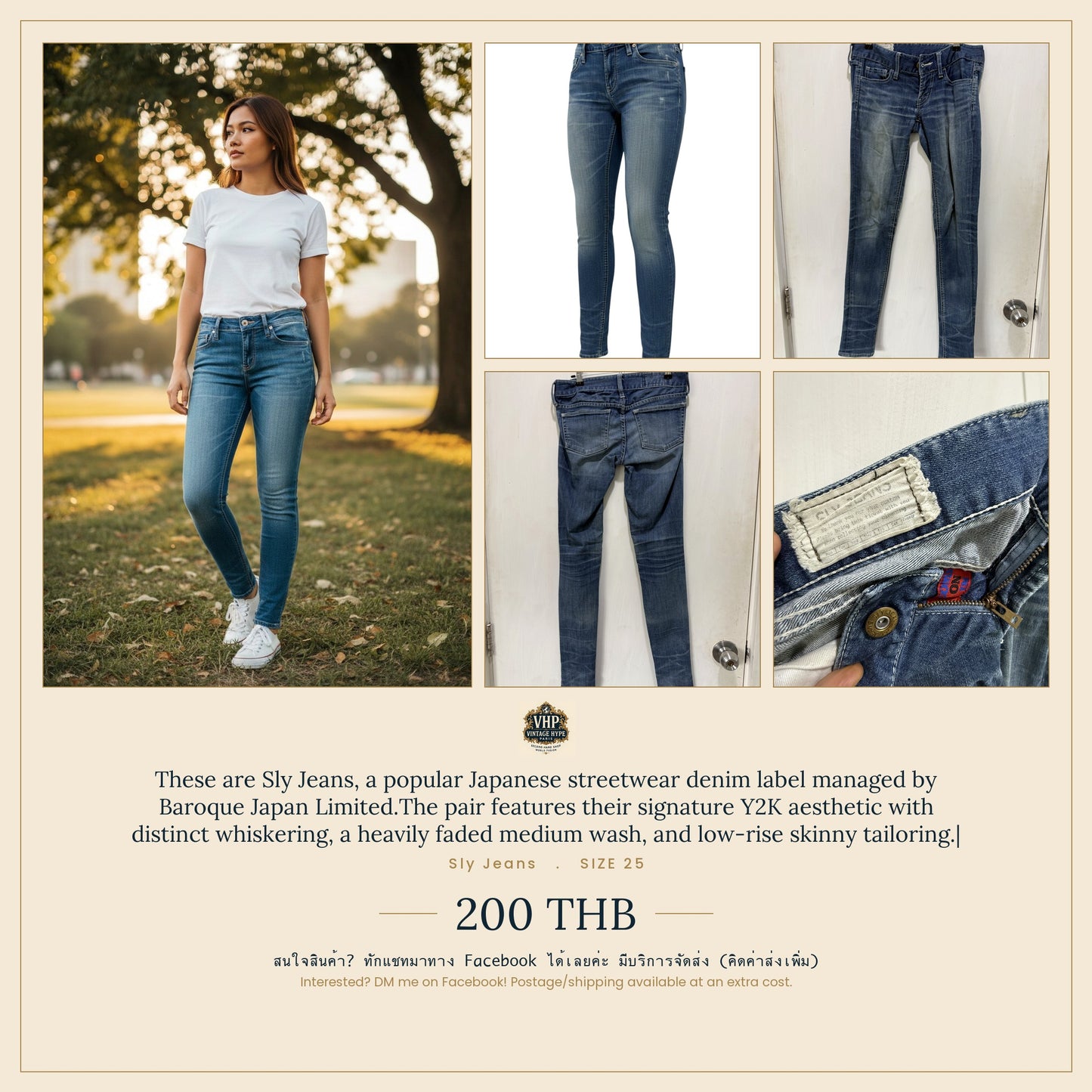 Sly Jeans Medium Wash Low-Rise Skinny Jeans 25