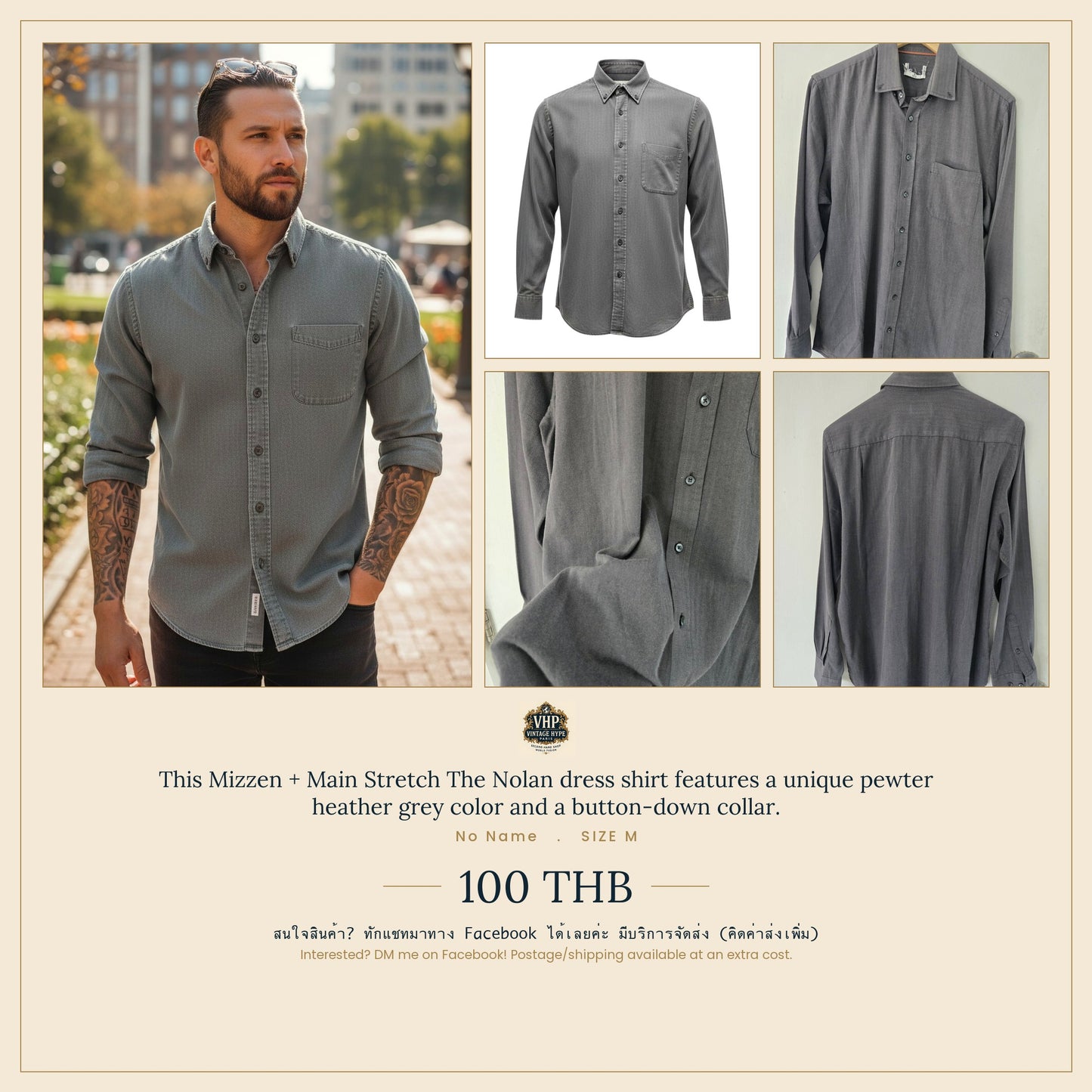 The Nolan Dress Shirt — Pewter Grey — Mizzen + Main