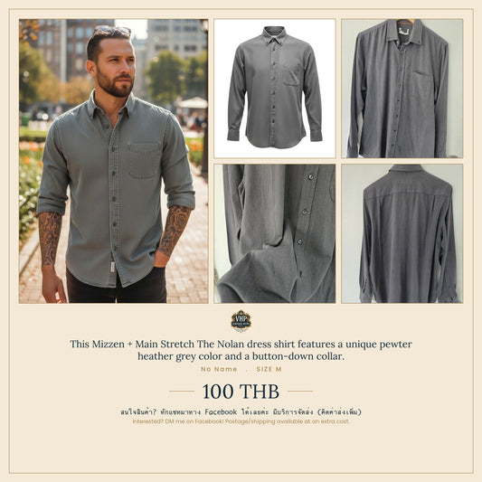 The Nolan Dress Shirt — Pewter Grey — Mizzen + Main