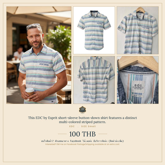 Short-Sleeve Striped Shirt — Multi-Colour — EDC by Esprit